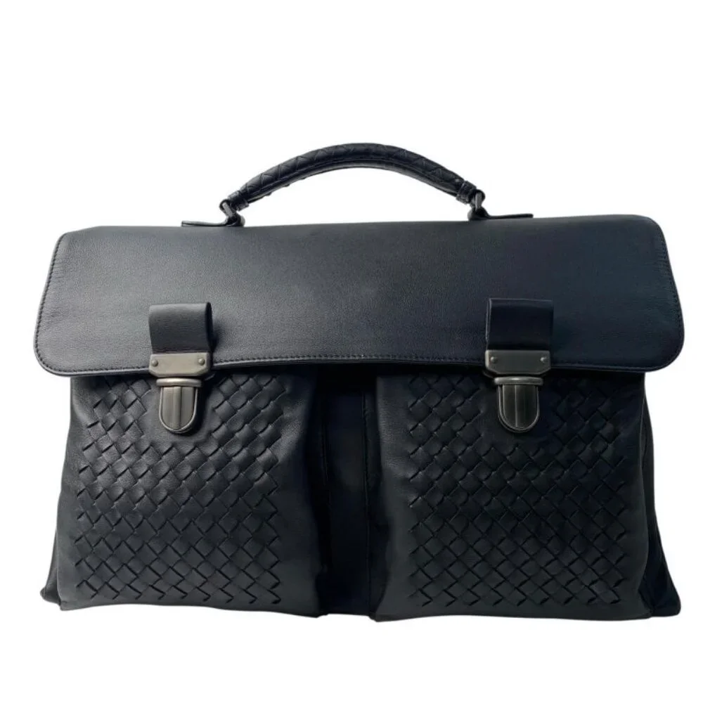 Bottega Veneta Business Briefcase Leather Black